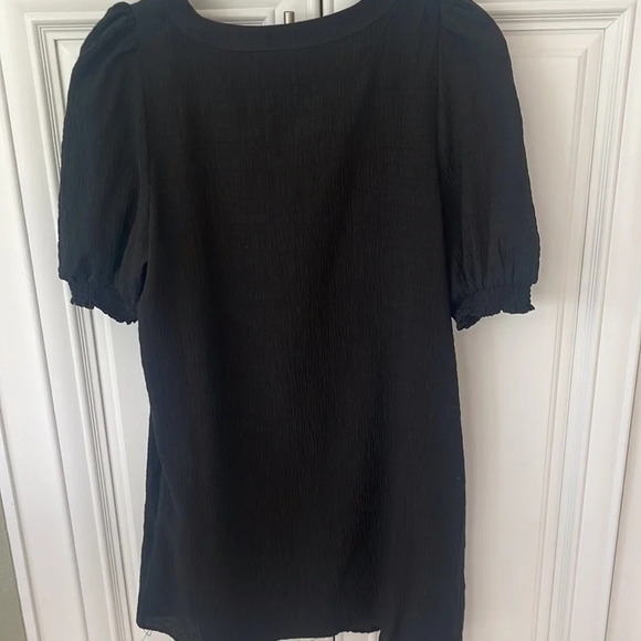 BB Dakota Steve Madden Womens Dress Black Stretch Mini V Neck Puff sz M - Picture 5 of 16